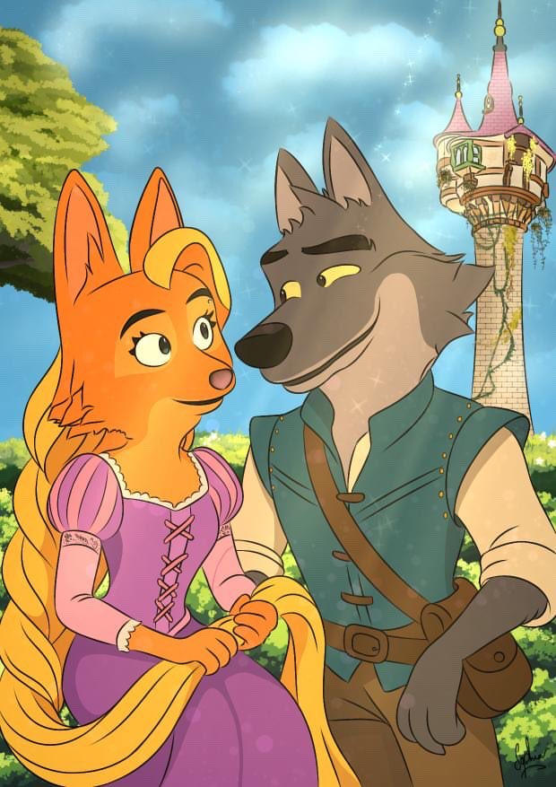 Diander Rider Diane and Wolf as Rapunzel and Flynn Rider by ja067211 on DeviantArt