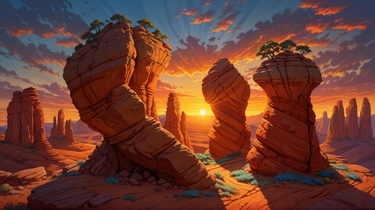 Red Rocks At Sunset by GCStd on DeviantArt
