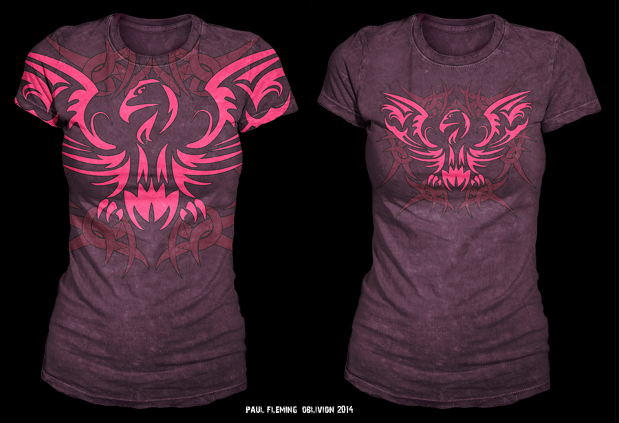 Oblivion Tribal Bird Female T-Shirt Sample Design