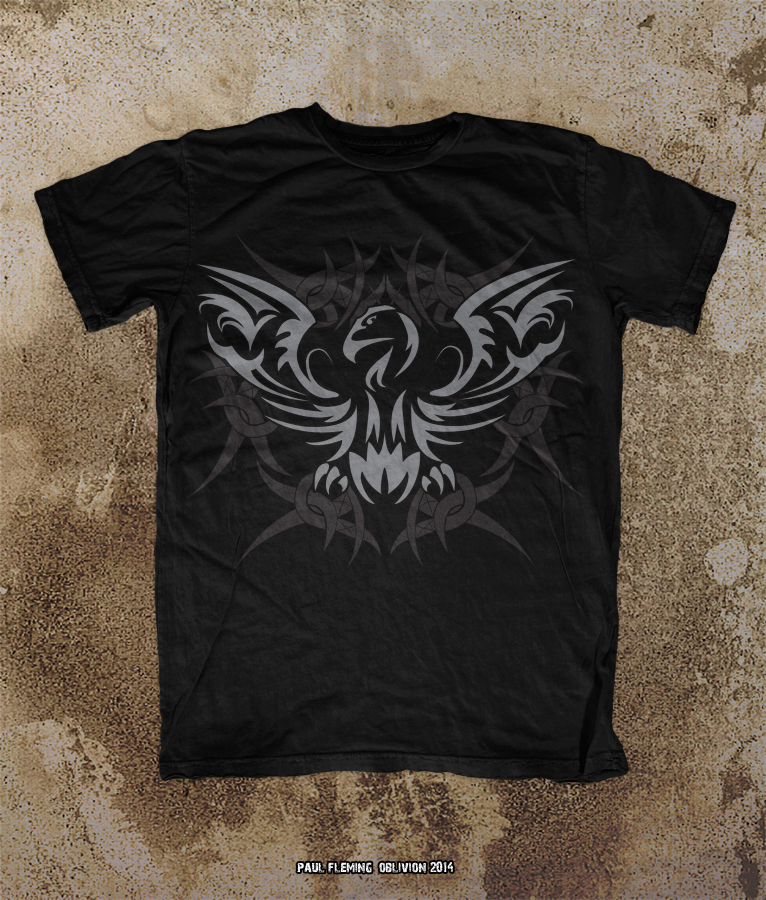 Oblivion Tribal Bird T-Shirt Mock Up Design Sample