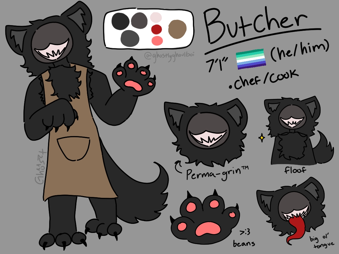 Deviantart Butcher Butcher ref sheet by ghostlyghoulboii on DeviantArt