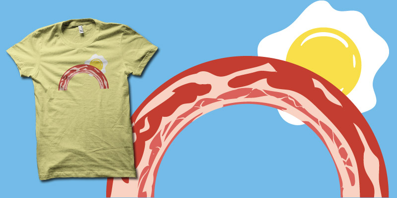 Bacon Rainbow T-shirt art