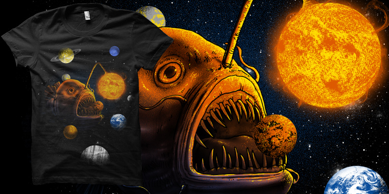 comsimc angler fish t-shit