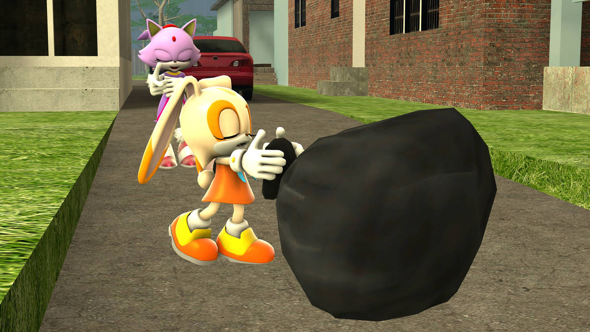 Cream Rabbit Stuck Cream The Rabbit is dragging garbage by kidsghrhh777 on DeviantArt