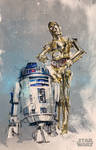 r2d2 c3po - Disney commission (Star Wars) by neo-innov