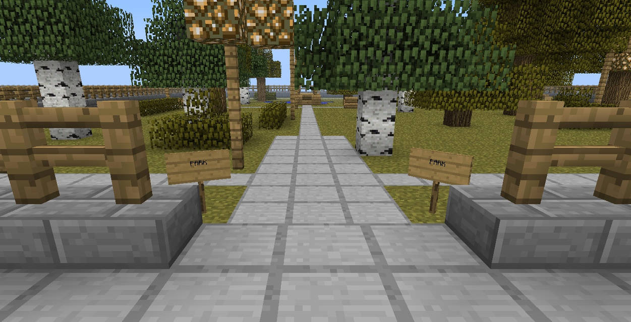 Minecraft park entrance by 2001-ACsiren on DeviantArt
