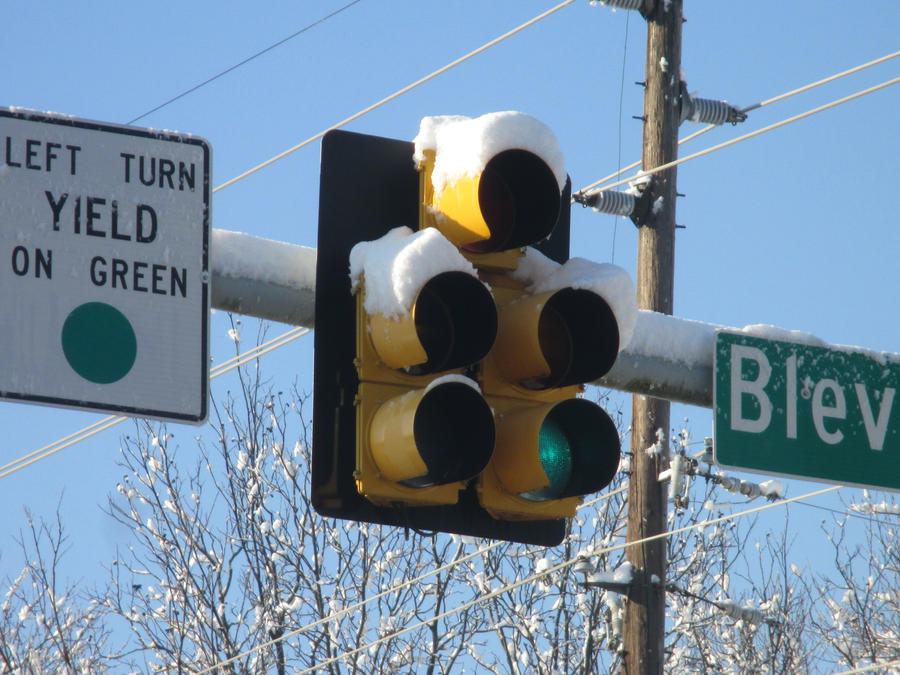 Snowy Traffic Light