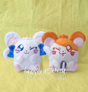 Custom Hamtaro Bijou Plush Pair