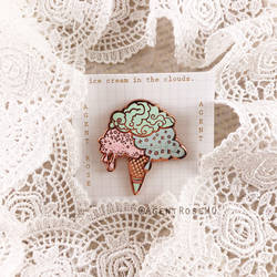 Rose Gold Cute Ice Cream Enamel Pin | Pastel Puffs