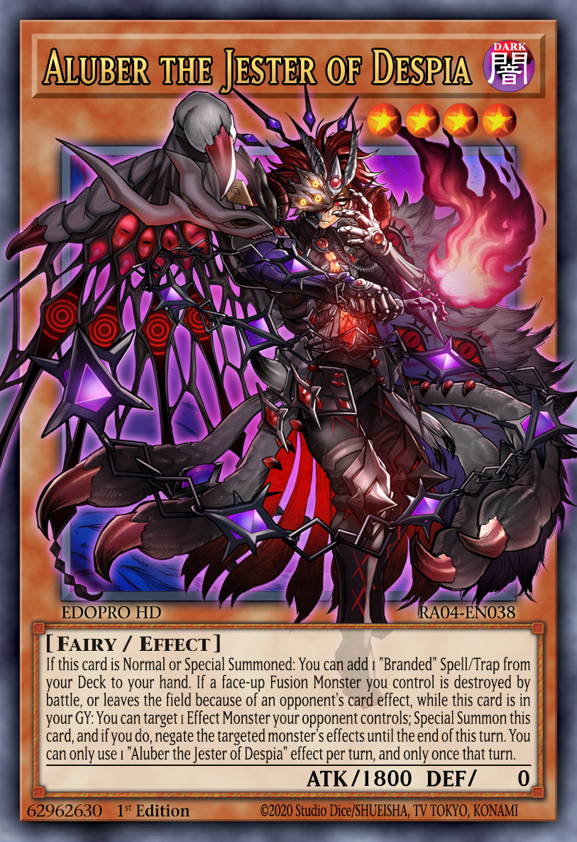 jester deck yugioh RA02-EN016 - Aluber the of Despia - Secret Rare Mint / near mint condition trading card LAZAR's JESTER LORD DECK 2023