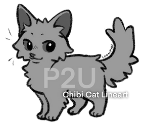 P2U Chibi Cat Lineart