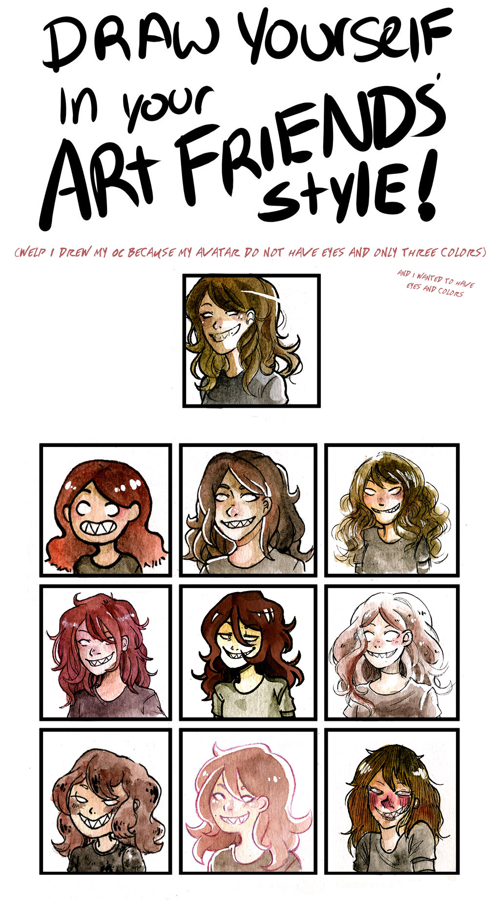 Draw yourself in your ART FRIENDS STYLE ! meme