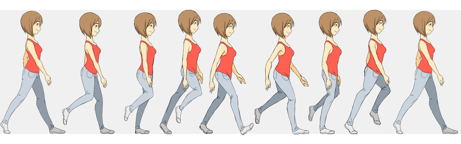 side walk :key poses: by remon-sama on DeviantArt