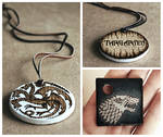 Game of Thrones handmade pyrography necklace by Aijoku