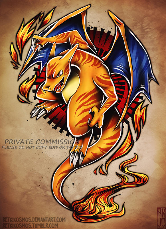 Charizard Tattoo Commission 2 by PeregrineJazmin on DeviantArt