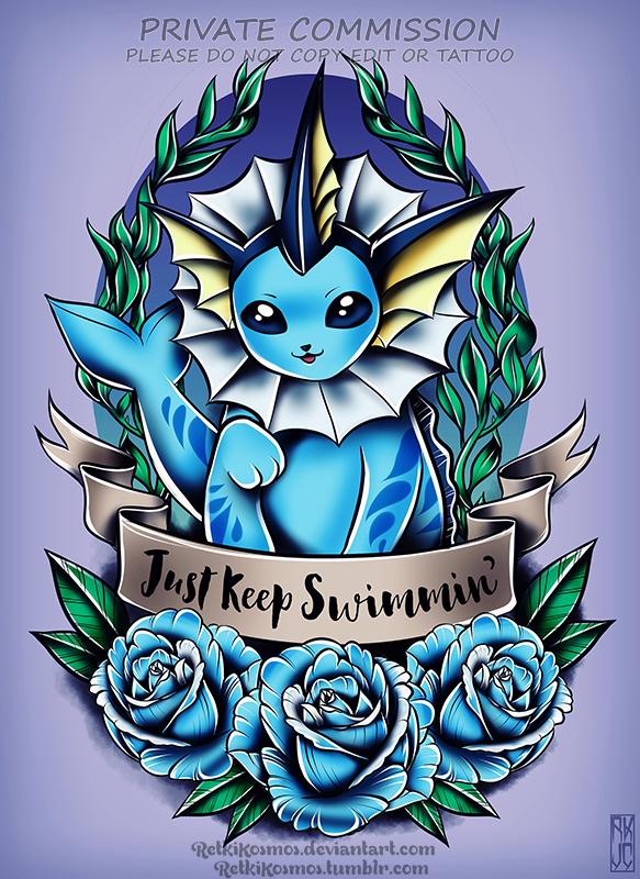 Vaporeon Tattoo Commission 4 by PeregrineJazmin on DeviantArt