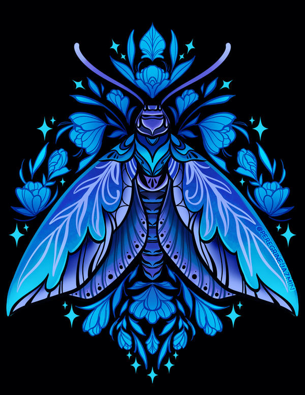 Blue Moth by PeregrineJazmin on DeviantArt