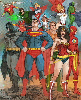 Bentti Bisson Justice League Team Up Colored