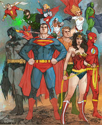 Bentti Bisson Justice League Team Up Colored