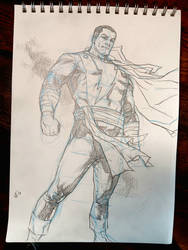 Captain Marvel Shazam practice sketch Bentti 
