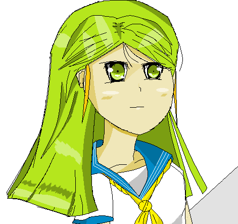 Anime Girl Green Eyes And Hair Ms Paint By Stardust3000x On Deviantart