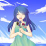 Rika with flowers