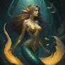Mermaid with a golden fluke