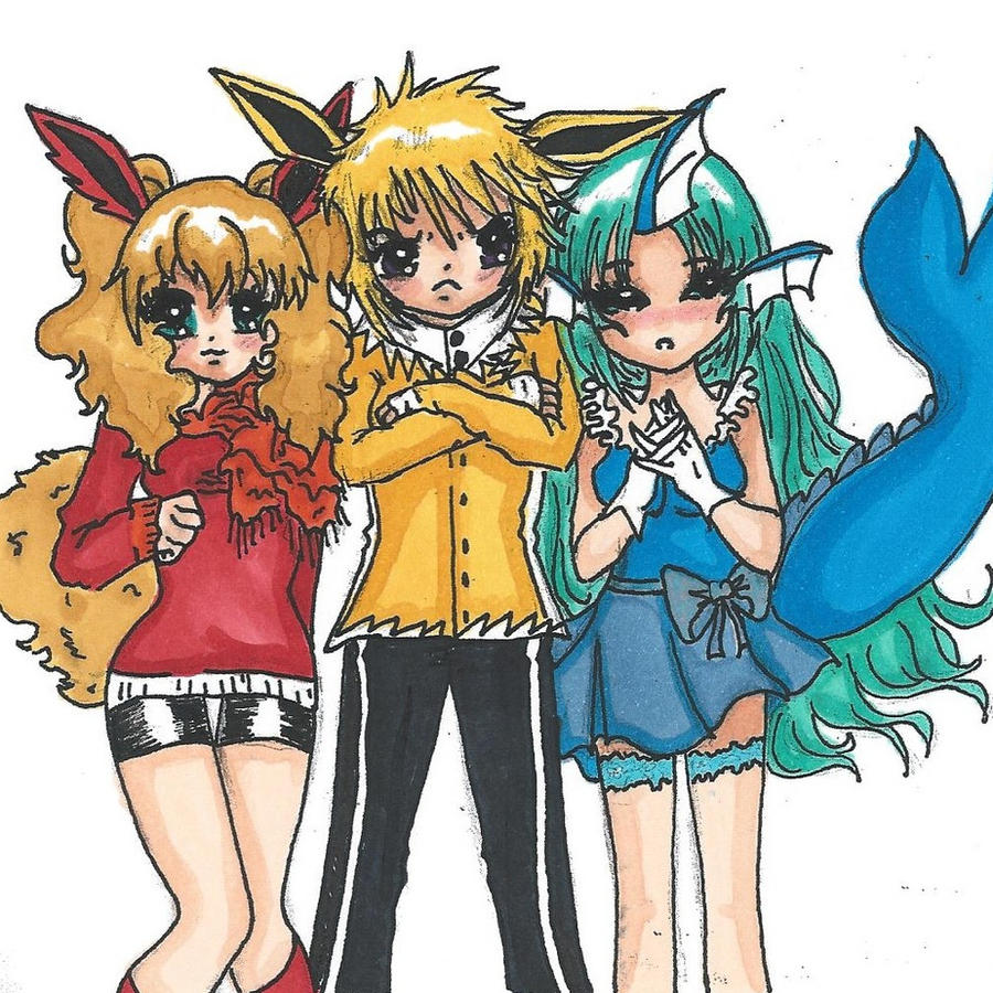 Flareon, Jolteon, Vaporeon human