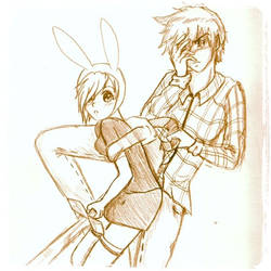 Fionna and Marshall Lee Sketch by inustwin6789