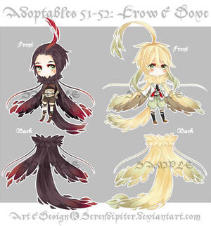 [CLOSED] Adoptables 51~52: Crow + Dove