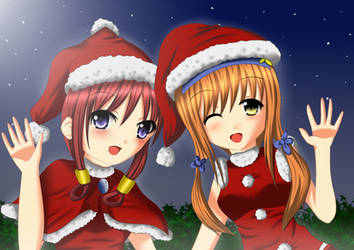 Mahi (left) And Hoshiko (right) in Santa Costume