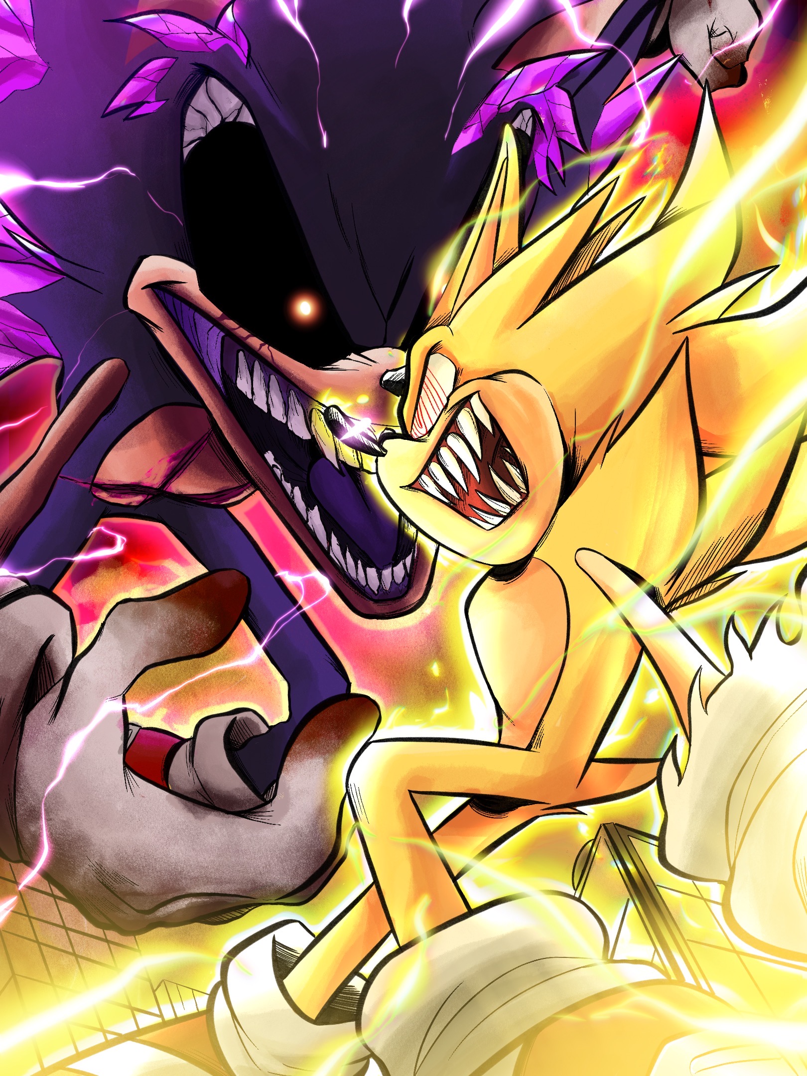 Fleetway Super Sonic (Sonic the Comic / FNF Vs. Sonic.EXE