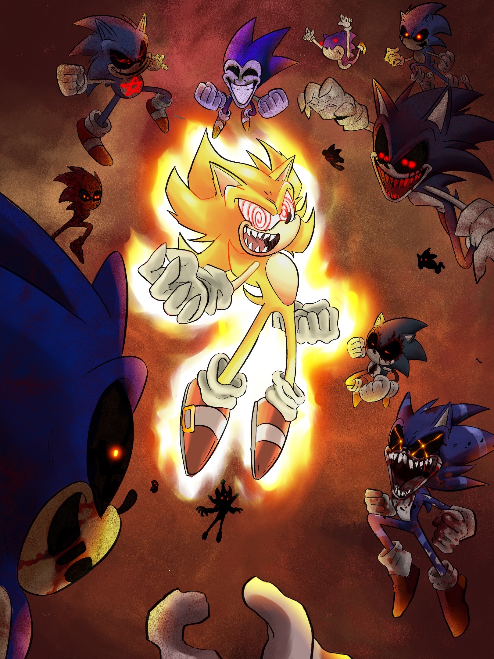 NEW SONIC/SUPER SONIC/EXETIOR/FLEETWAY SUPER SONIC PARTS! - FNF vs Sonic.EXE  : X Event by l left