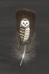 feather paining: barn owl by luciferasa