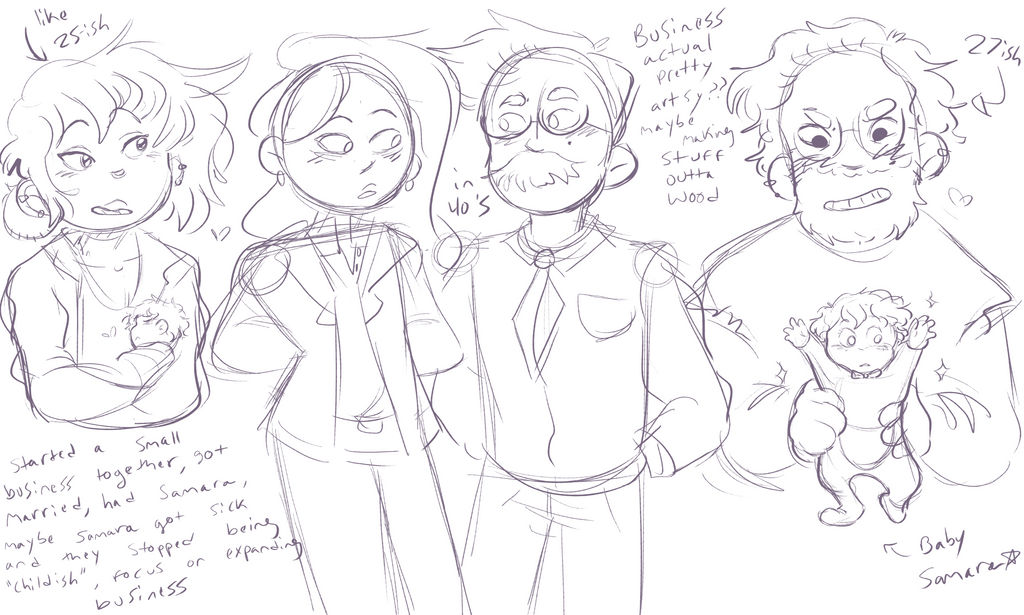 Sam's Parents Sketches by MossyStars on DeviantArt