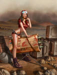 Martian pinup, ImagineFX cover by henning