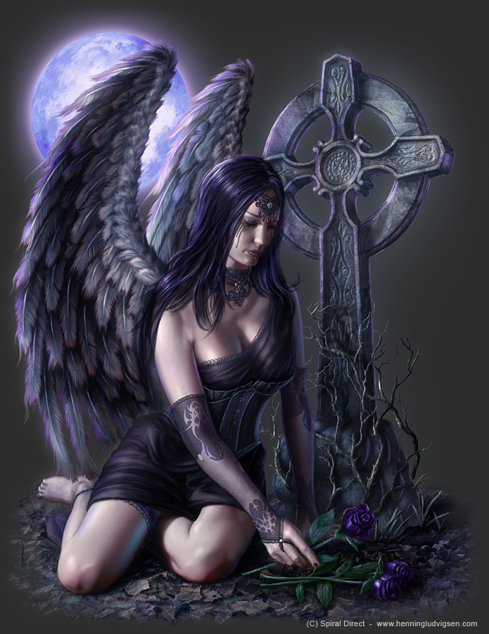 Spiral goth angel