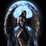 Spiral skull angel back