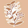 Sticker brown flower illustration