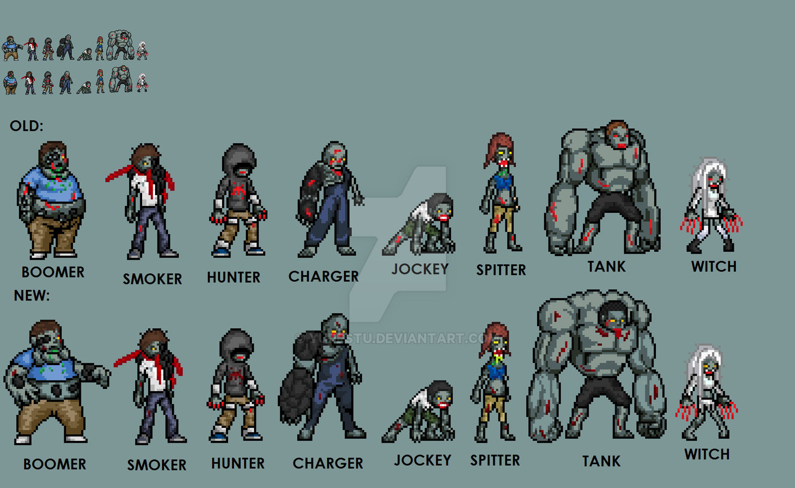 LEFT 4 DEAD Special Infected JUS sprites by yurestu on DeviantArt