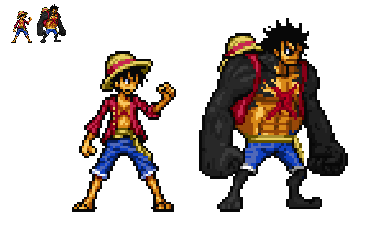 My 32x32 Take on Luffy's Snake man Transformation - pixel art post - Imgur