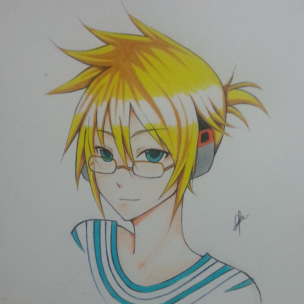 Kagamine Len with Glasses~~Please Study Hard!