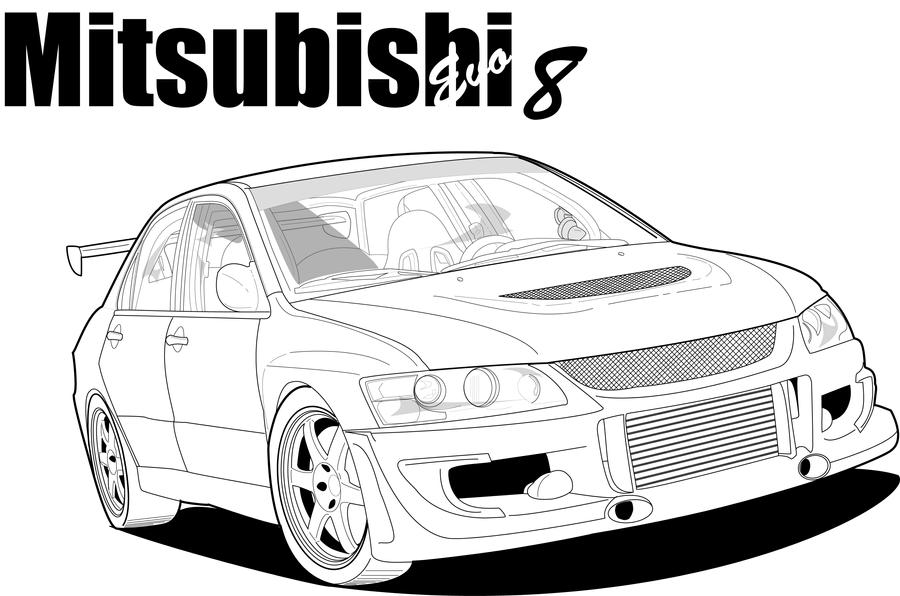 Evo Rear Drawing Basic evoPhotoTrace by dj-mac on DeviantArt