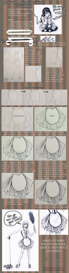 How to draw airy tulle skirt TUTORIAL