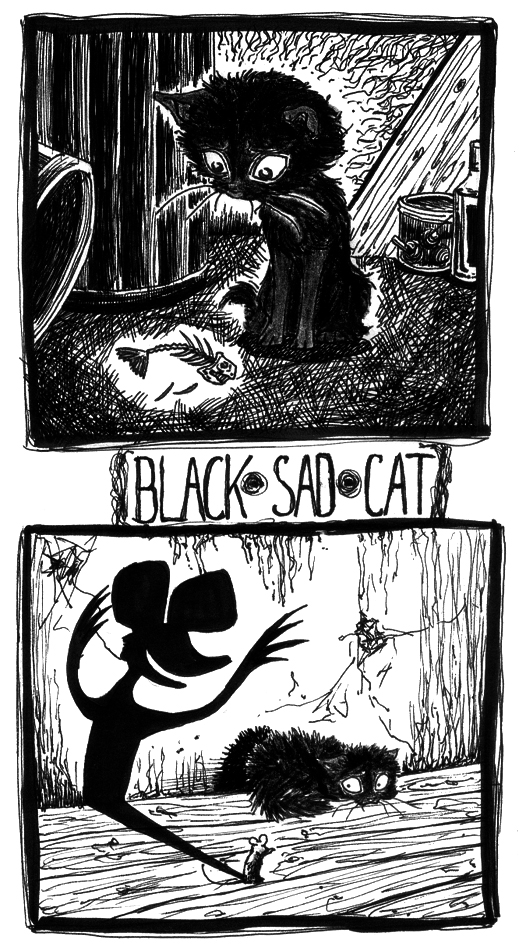 Black Sad Cat