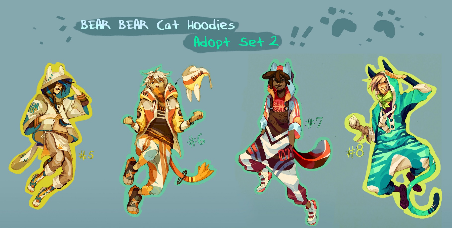 [closed] Bear Bear Cat Hoodies adopts - Set 2