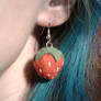 Felt strawbery earrings