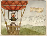 Bo's history: Bo flying by a balloon. by mirt