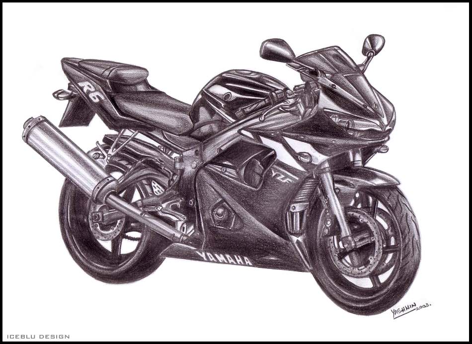 YAMAHA R6 PENCIL SKETCH