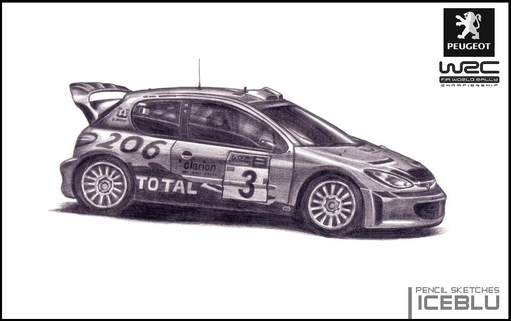 Pencil Sketch - Peugeot 206